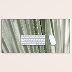 Yucca leaves pattern in sage green   Summer nature and travel photography Desk Mat Gallery Image 1
