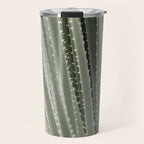 Yucca leaves pattern in sage green   Summer nature and travel photography Travel Mug Gallery Image 1