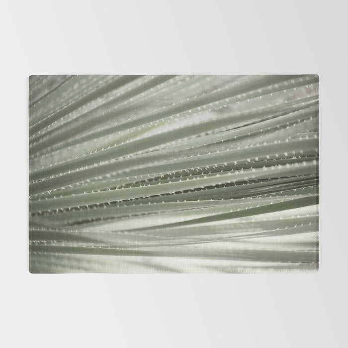 Yucca leaves pattern in sage green   Summer nature and travel photography Rug Gallery Image 2