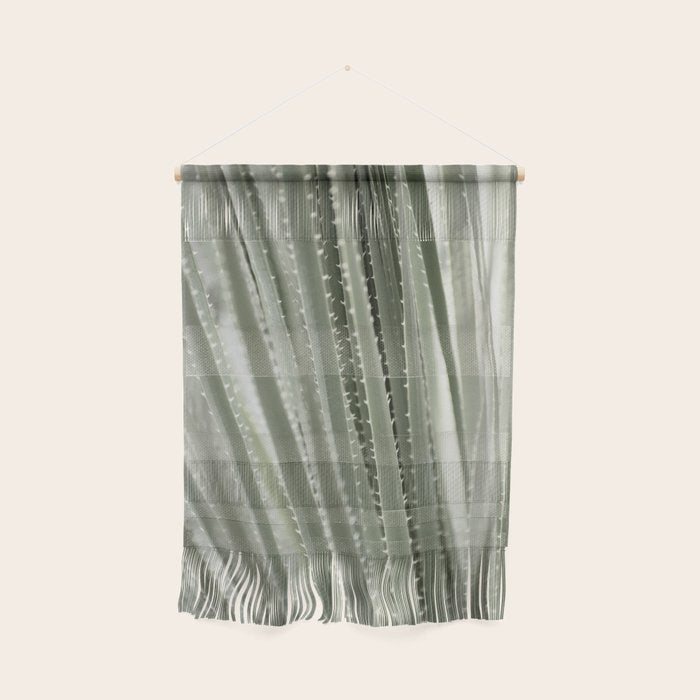 Yucca leaves pattern in sage green   Summer nature and travel photography Wall Hanging Gallery Image 1