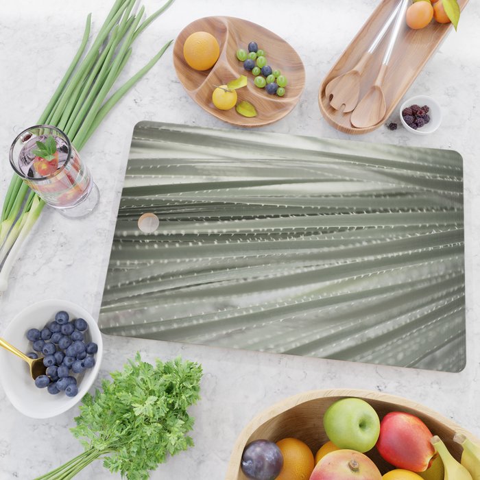 Yucca leaves pattern in sage green   Summer nature and travel photography Cutting Board Gallery Image 2