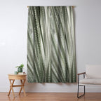 Yucca leaves pattern in sage green   Summer nature and travel photography Window Curtain Gallery Image 5