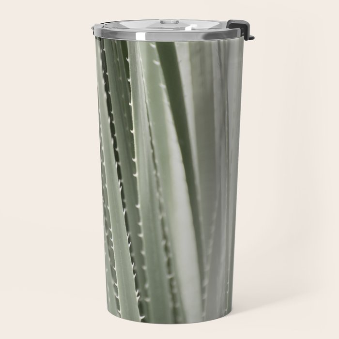 Yucca leaves pattern in sage green   Summer nature and travel photography Travel Mug Gallery Image 2