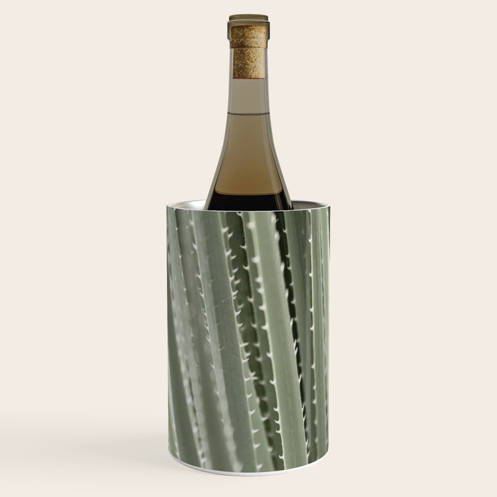 Yucca leaves pattern in sage green   Summer nature and travel photography Wine Chiller Gallery Image 1