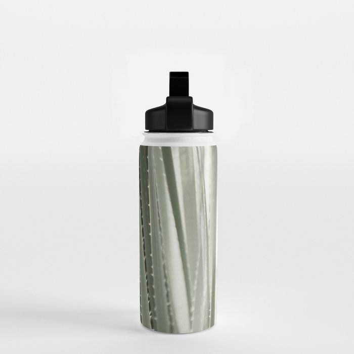 Yucca leaves pattern in sage green   Summer nature and travel photography Water Bottle Gallery Image 2