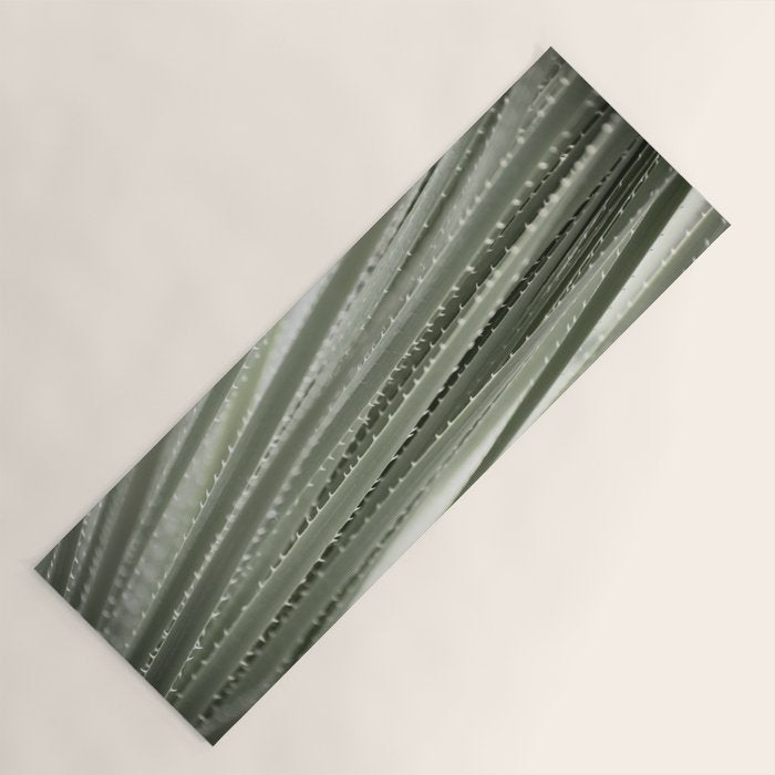 Yucca leaves pattern in sage green   Summer nature and travel photography Yoga Mat Gallery Image 1