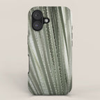 Yucca leaves pattern in sage green   Summer nature and travel photography iPhone Case Gallery Image 1