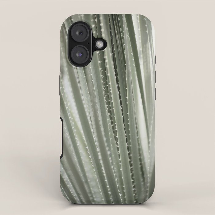 Yucca leaves pattern in sage green   Summer nature and travel photography iPhone Case Gallery Image 1