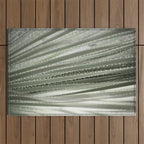 Yucca leaves pattern in sage green   Summer nature and travel photography Outdoor Rug Gallery Image 1