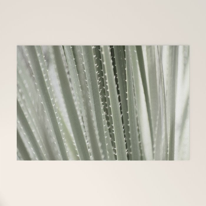 Yucca leaves pattern in sage green   Summer nature and travel photography Welcome Mat Gallery Image 1
