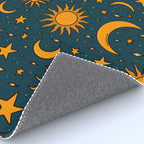 Vintage Sun and Star Print in Navy Rug Gallery Image 4