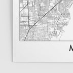 Miami White Map Poster Gallery Image 3
