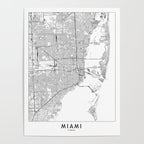 Miami White Map Poster Gallery Image 4