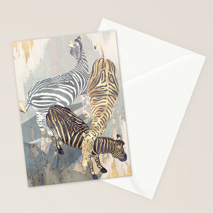 Metallic Zebras Stationery Card Gallery Image 2