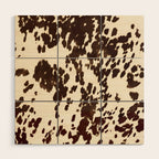 Textured Speckled Cow Wood Wall Art Gallery Image 1