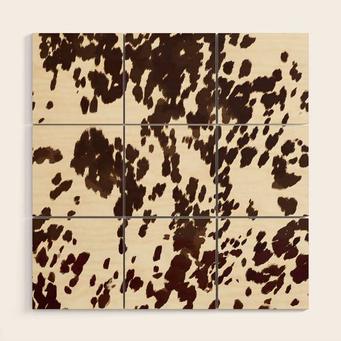 Textured Speckled Cow Wood Wall Art Gallery Image 1
