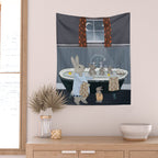 bunny bath time Wall Tapestry Gallery Image 2