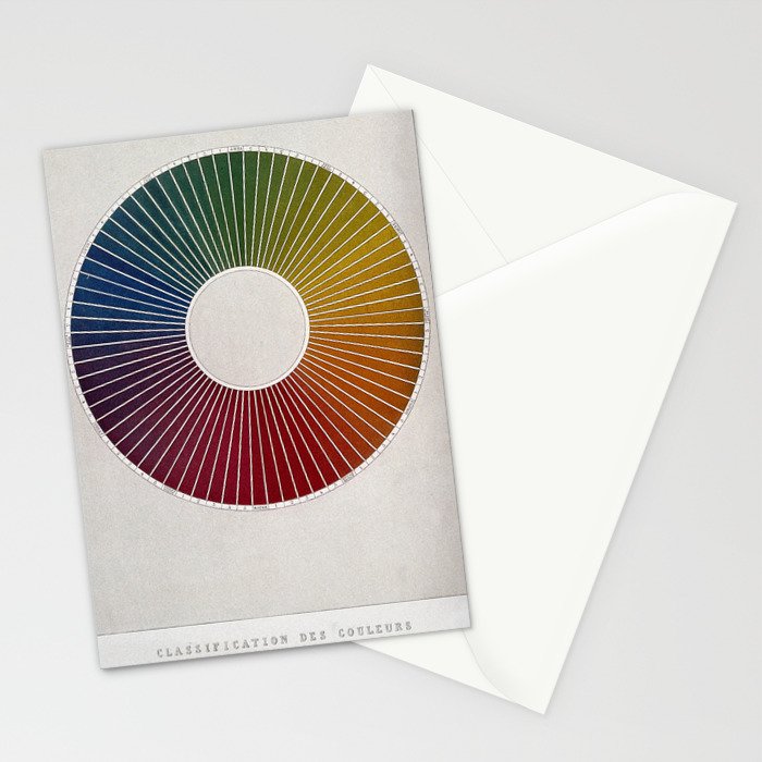 Color classification wheel from "Les phénomènes de la physique" (1868) Stationery Card Gallery Image 2