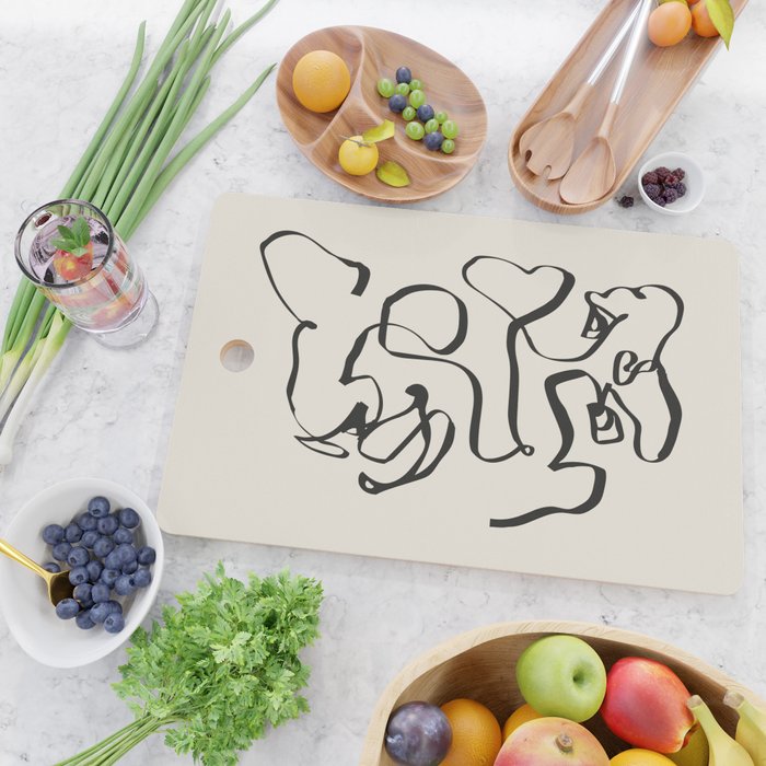 Abstract line frenchie Cutting Board Gallery Image 2