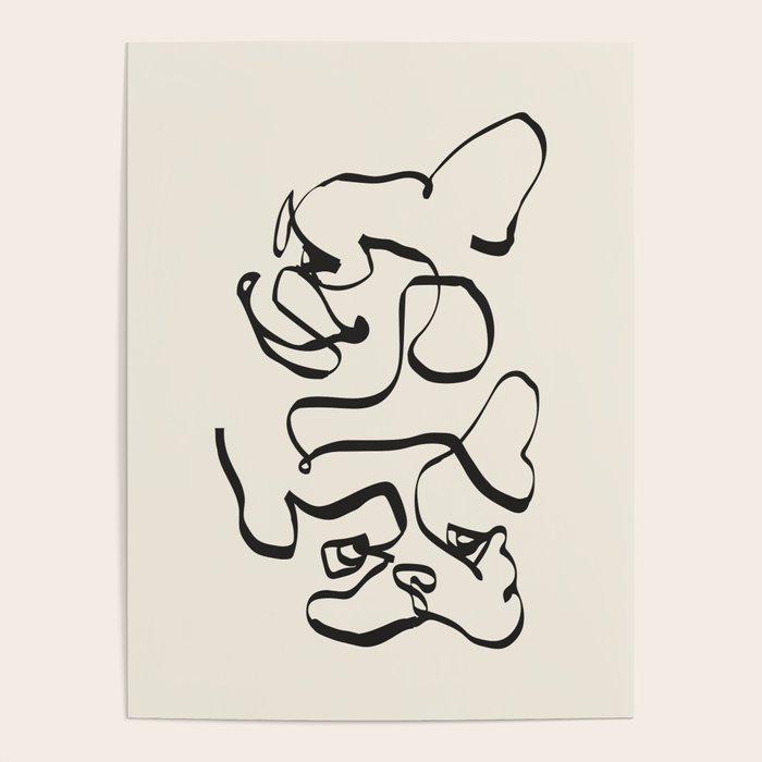 Abstract line frenchie Poster Gallery Image 4