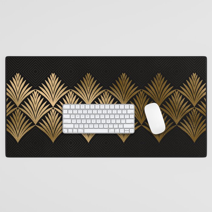 Reims France Luxueux Black and Gold Art Deco Desk Mat Gallery Image 1