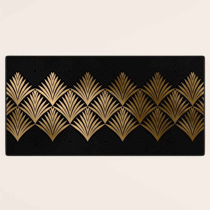 Reims France Luxueux Black and Gold Art Deco Desk Mat Gallery Image 3