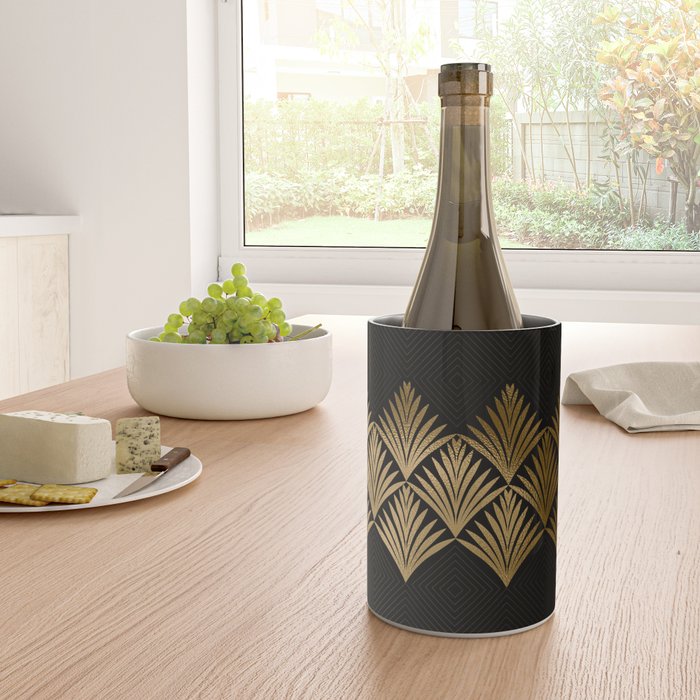 Reims France Luxueux Black and Gold Art Deco Wine Chiller Gallery Image 4