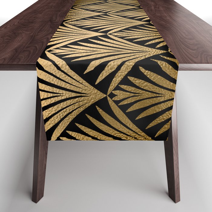 Reims France Luxueux Black and Gold Art Deco Table Runner Gallery Image 1