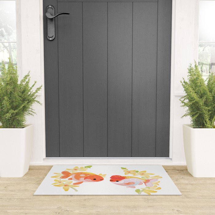 Ranchu and Forsythias Welcome Mat Gallery Image 3