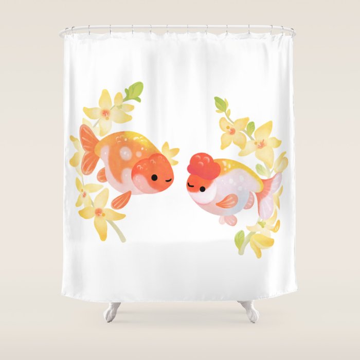 Ranchu and Forsythias Shower Curtain Gallery Image 1