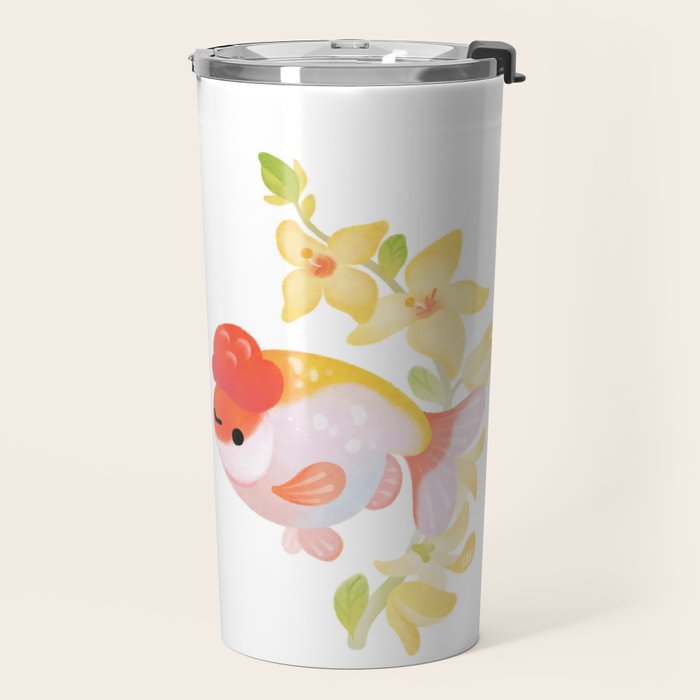 Ranchu and Forsythias Travel Mug Gallery Image 2