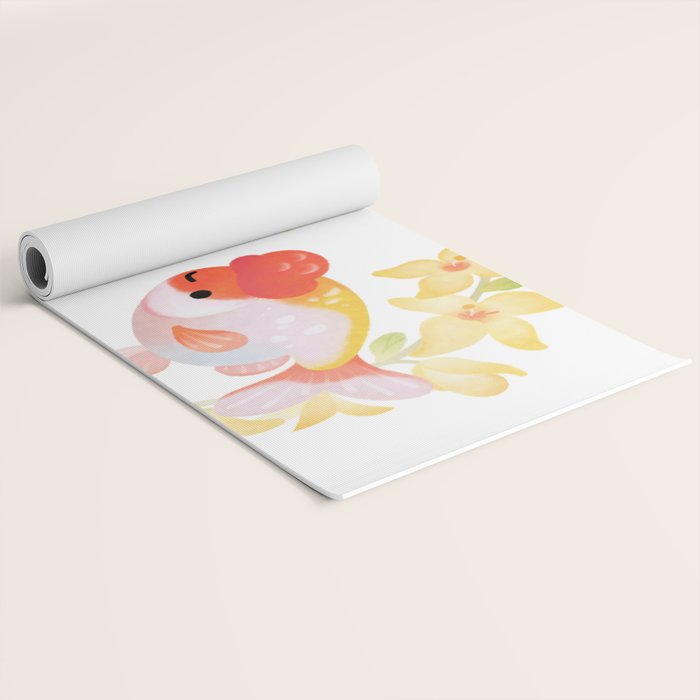 Ranchu and Forsythias Yoga Mat Gallery Image 2