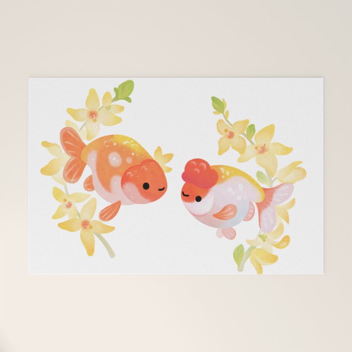 Ranchu and Forsythias Welcome Mat Gallery Image 1