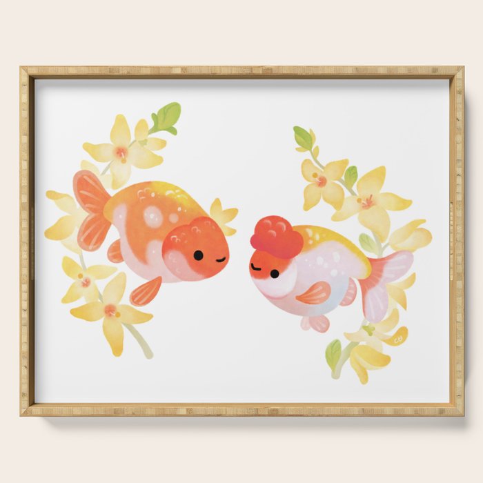 Ranchu and Forsythias Serving Tray Gallery Image 1