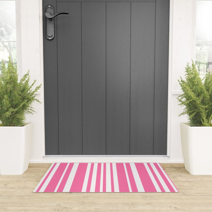 Classic Stripes XXXIII - 90s Barbie Pink Welcome Mat Gallery Image 3