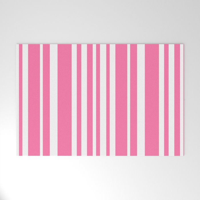 Classic Stripes XXXIII - 90s Barbie Pink Welcome Mat Gallery Image 1