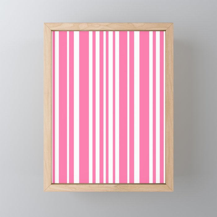 Classic Stripes XXXIII - 90s Barbie Pink Mini Art Print Gallery Image 1