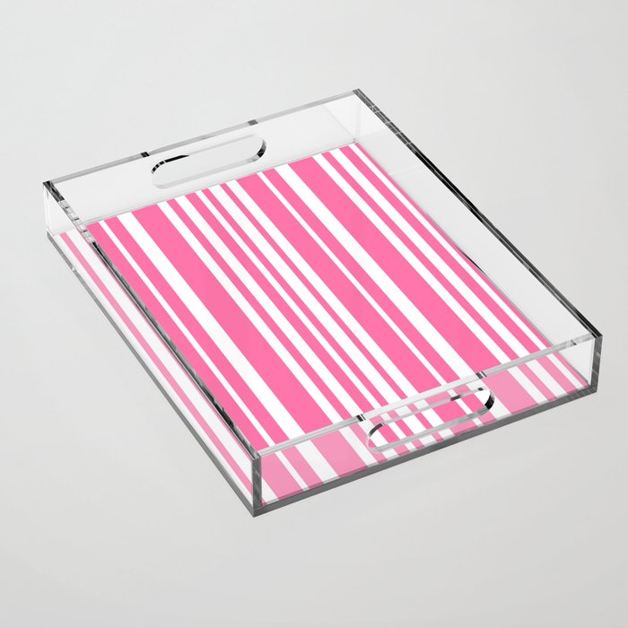 Classic Stripes XXXIII - 90s Barbie Pink Acrylic Tray Gallery Image 1