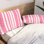 Classic Stripes XXXIII - 90s Barbie Pink Pillow Sham Gallery Image 2