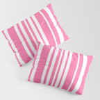 Classic Stripes XXXIII - 90s Barbie Pink Pillow Sham Gallery Image 3