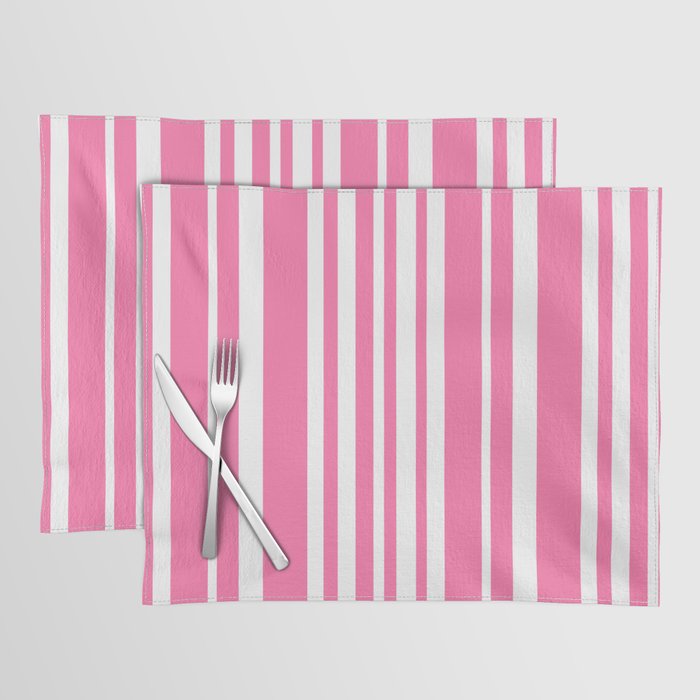 Classic Stripes XXXIII - 90s Barbie Pink Placemat Gallery Image 1