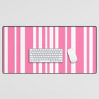 Classic Stripes XXXIII - 90s Barbie Pink Desk Mat Gallery Image 1