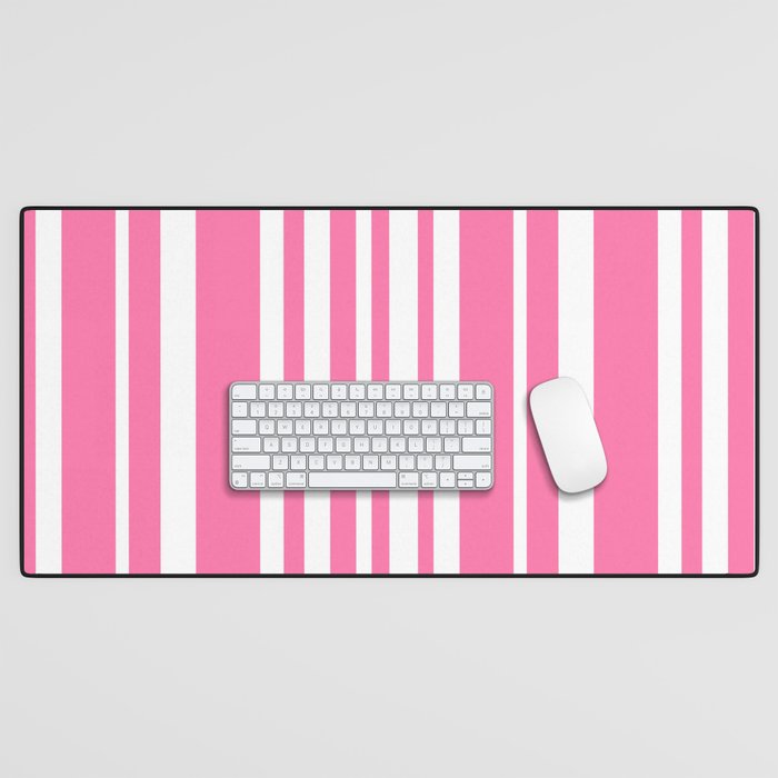 Classic Stripes XXXIII - 90s Barbie Pink Desk Mat Gallery Image 1