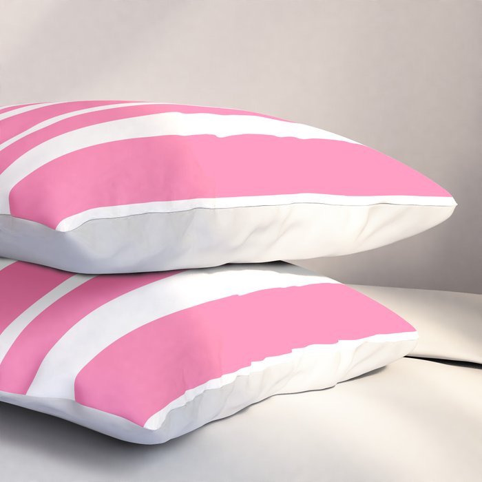 Classic Stripes XXXIII - 90s Barbie Pink Pillow Sham Gallery Image 3