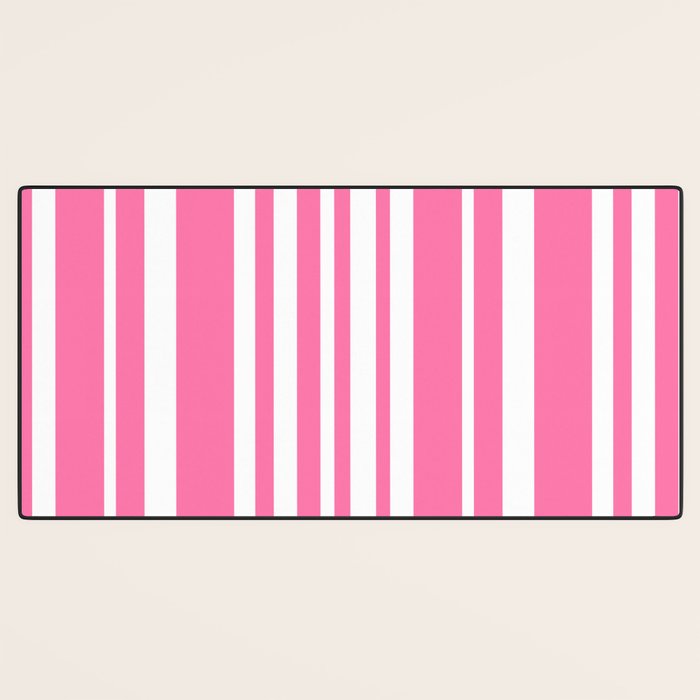 Classic Stripes XXXIII - 90s Barbie Pink Desk Mat Gallery Image 3