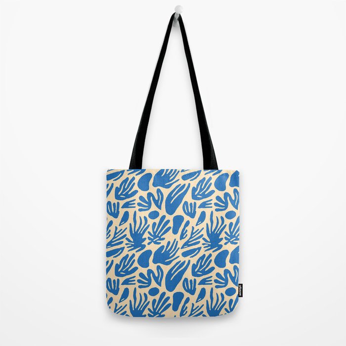 Blue nature leaf shape art pattern Tote Bag Gallery Image 2