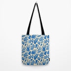 Blue nature leaf shape art pattern Tote Bag Gallery Image 2