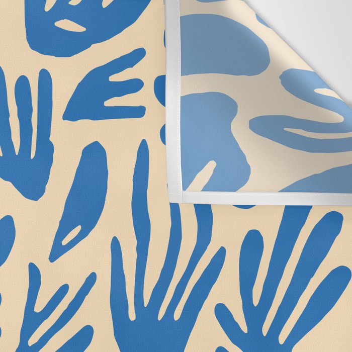 Blue nature leaf shape art pattern Wall Tapestry Gallery Image 3