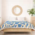 Blue nature leaf shape art pattern Duvet Cover Gallery Image 3