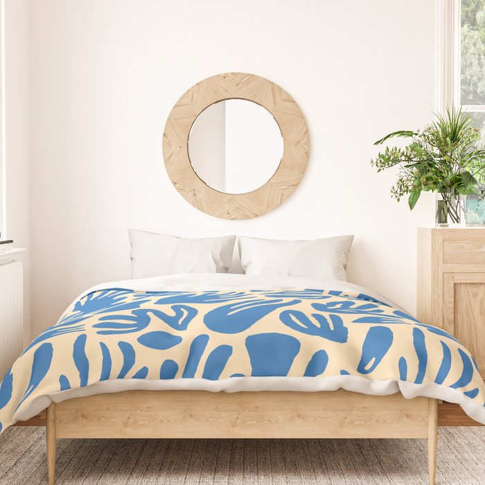 Blue nature leaf shape art pattern Duvet Cover Gallery Image 3
